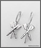 Petite Crossed Oars Soldered French Wire Earrings by Rubini Jewelers