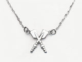 Petite Crossed Oars with Cable Chain Rowing Necklace by Rubini Jewelers