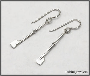 Petite Oar Dangle Earrings by Rubini Jewelers