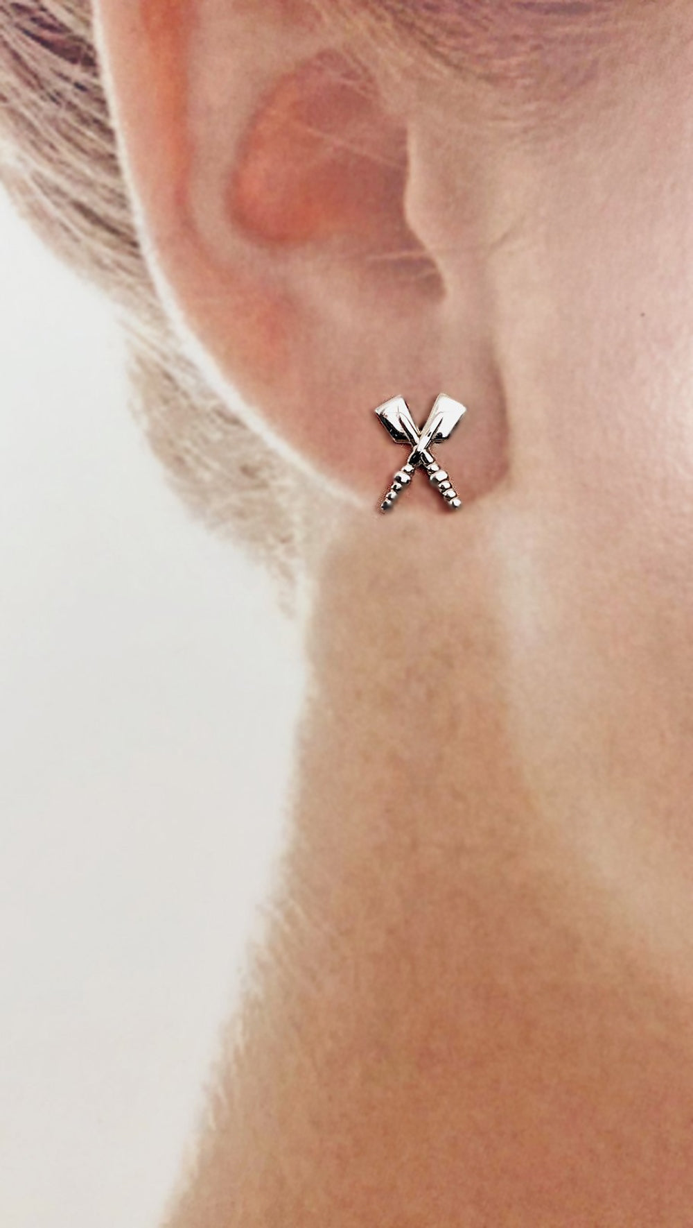 Petite Crossed Hatchet Oars Rowing Post Earrings Rubini Inc.