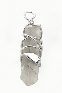 Quartz Crystal with Silver SUP, Canoe, Kayak Paddle Wrap Pendant by Rubini Jewelers