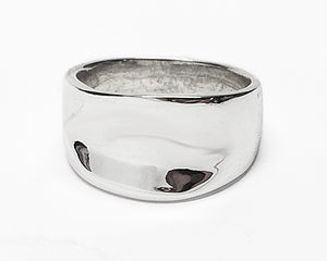 Silver Concave Wide Tapered Ring by Rubini Jewelers