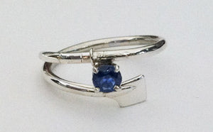 Petite Oar Wrap Rowing Ring with Genuine Sapphire by Rubini Jewelers
