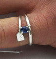 Petite Oar Wrap Rowing Ring with Genuine Sapphire by Rubini Jewelers