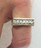 14kt Yellow Gold Angular Top Diamond Ring by Rubini Jewelers