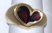 Yellow Gold and Garnet Heart Ring