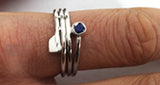 Triple Wrap Hatchet Oar Ring with Genuine Sapphire