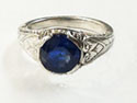 Sterling Silver Filigree Ring With Difused Sapphire