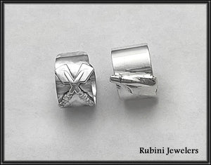 Earrings- Sterling Silver Hatchet Blade Cuff by Rubini Jewelers