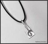 Rowing Hatchet Blade Laser Engraved with Swirl Pendant by Rubini Jewelers