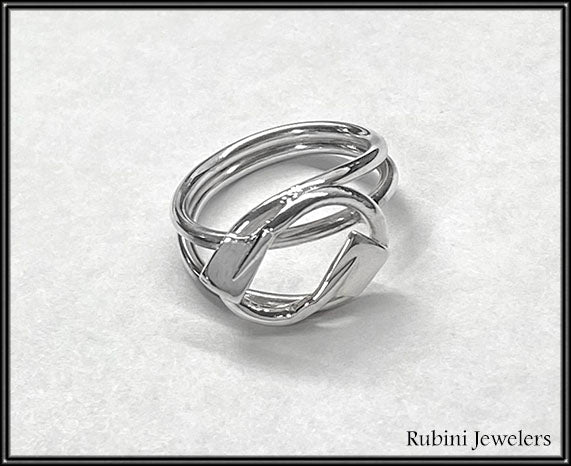 Rowing Love Knot Ring by Rubini Jewelers