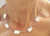 Rowing Necklace of Linked Medium Oar Blades and Chain