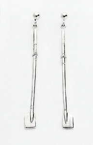 Hatchet Oars Hanging on Ball Posts Earrings by Rubini Jewelers