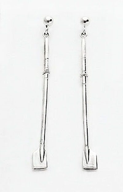Hatchet Oars Hanging on Ball Posts Earrings by Rubini Jewelers