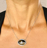 Rowing Single Sculler on Oval Faceted Pietersite Necklace by Rubini Jewelers