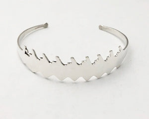 Cuff Bracelet: Sterling silver abstract 8+ by Rubini Jewelers