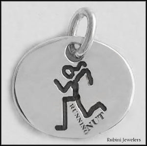 Rubini Runner & "RUNNING NUT" on Oval Charm/Pendant by Rubini Jewelers