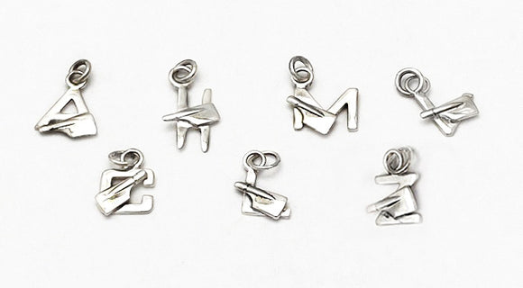 Block Letter with Hatchet Blade Rowing Charms by Rubini Jewelers