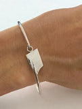 Small Rowing Hatchet Blade Modified Hinge Bracelet Sterling Silver by Rubini Jewelers