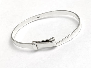 Solid Heavy Hook and Eye Bangle Bracelet at Rubini Jewelers