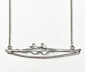 Straight Pair Rowing Boat Necklace by Rubini Jewelers