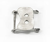 Sterling Silver Brush Finish Rowing Seat Buckle by Rubini Jewelers