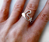 SUP, Dragon Boat, or Canoe Paddle Heart Shaped Silver Ring by Rubini Jewelers
