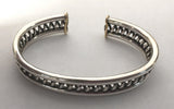 Silver & Gold Handmade Cork Screw Design Cuff Heavy Bracelet by Rubini Jewelers