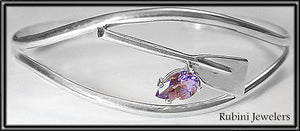 Sterling silver amethyst hatchet oar bracelet by Rubini Jewelers