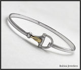 Silver and Gold Hook and Eye Tulip Oar/Paddle Blade Bracelet by Rubini Jewelers
