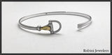 Silver and Gold Hook and Eye Tulip Oar/Paddle Blade Bracelet by Rubini Jewelers