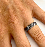 Silver Tree Roots Laser Engraved Silver Band by Rubini Jewelers
