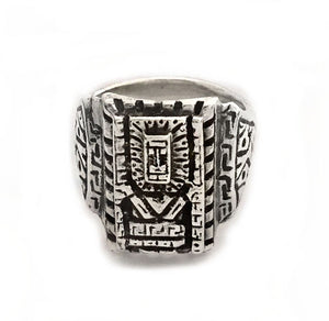 Silver Wiracocha Signet Style Ring by Rubini Jewelers