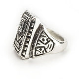 Silver Wiracocha Signet Style Ring by Rubini Jewelers, side view