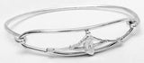 Single Scull Rowing Boat in Open Oval Hinged Bangle Bracelet by Rubini Jewelers