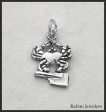 Charm/Pendant: small crab w/ mini blade by Rubini Jewelers
