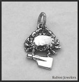 Charm/Pendant: small crab w/ mini blade by Rubini Jewelers
