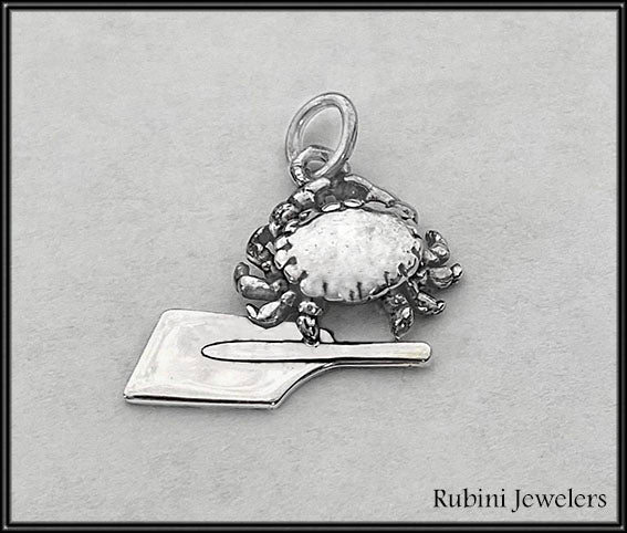 Charm/Pendant: small crab w/ small blade by Rubini Jewelers