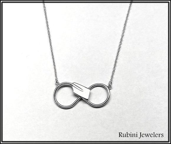 Small Rowing Oar Infinity Symbol Necklace