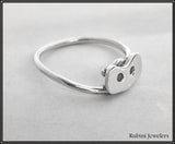 Small Rowing Seat on Thin Band Rowing Ring by Rubini Jewelers
