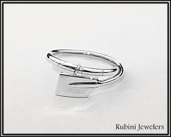 Small Soldered Hatchet Oar Wrap Ring by Rubini Jewelers