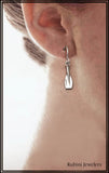 Small Tulip Rowing Blade & Shaft Dangle Earrings by Rubini Jewelers