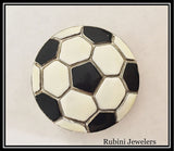 Antiqued Soccer Ball Enameled Belt Buckle from Rubini Jewelers