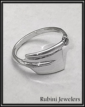 Soldered Medium Hatchet Oar Wrap Rowing Ring by Rubini Jewelers