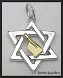 Star of David with 14kt Gold Mini Blade Pendant by Rubini Jewelers