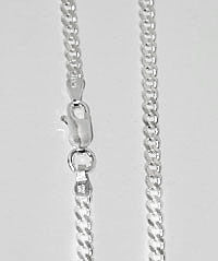 Sterling Silver 3mm Solid Flat Curb Chain at Rubini Jewelers