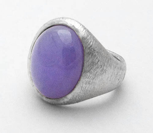 Sterling Silver Lavender Jade Ring by Rubini Jewelers