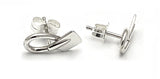 Sterling Silver Looped Over Rowing Oar Post Earrings by Rubini Jewelers