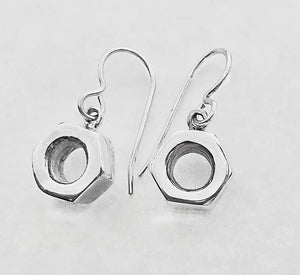 Sterling Silver 7/16" Nuts Dangle Earrings by Rubini Jewelers