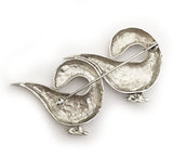 Two Geese Sterling Silver Brooch Backside by Rubini Jewelers
